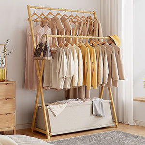 100cm Clothes Rail Rack | Freestanding Garment Hanger | Bedroom Storage with Lower Shelf