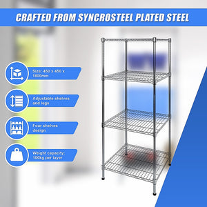 Modular Wire Storage Shelf | 450 x 450 x 1800mm | Steel Shelving