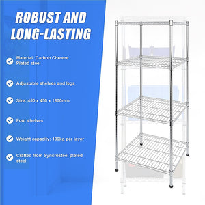 Modular Wire Storage Shelf | 450 x 450 x 1800mm | Steel Shelving