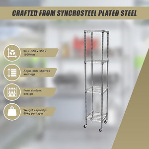 Modular Wire Storage Shelf | 450 x 450 x 1800mm | Steel Shelving
