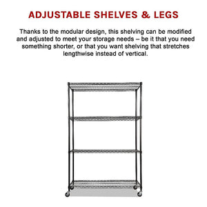 Modular Wire Storage Shelf | 1200 x 600 x 1800mm | Steel Shelving