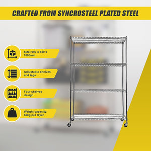 Modular Wire Storage Shelf | 900 x 450 x 1800mm | Steel Shelving
