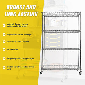 Modular Wire Storage Shelf | 900 x 450 x 1800mm | Steel Shelving