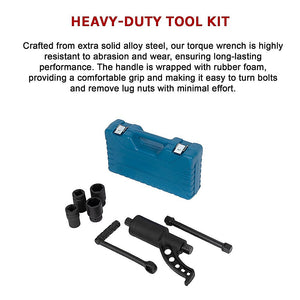 Torque Multiplier Wrench Set | 1:58 Ratio | Lug Nut Labor Saving | 4 Sockets Included