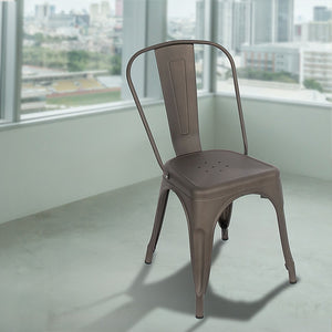 Vintage Metal Dining Chairs | Stackable | Set of 4 | Kitchen & Café Side Chairs