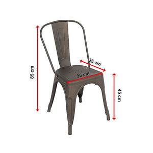 Vintage Metal Dining Chairs | Stackable | Set of 4 | Kitchen & Café Side Chairs