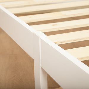Double Wooden Bed Frame | Home Furniture | White