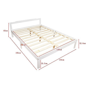 Double Wooden Bed Frame | Home Furniture | White