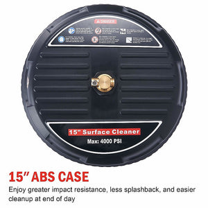 Pressure Washer Surface Cleaner | 4000 PSI | 44CM with 2 Extension Wands