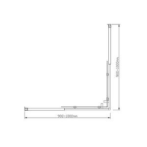 Adjustable 1000x1000mm Double Sliding Door Glass Shower Screen | Chrome