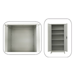 Two-Door Metal Cabinet Shelf Storage for Home Office Gym