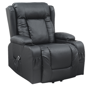 Lift Heated Leather Recliner | Electric Massage Chair | USB Port | Adjustable Comfort
