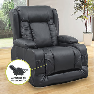 Lift Heated Leather Recliner | Electric Massage Chair | USB Port | Adjustable Comfort