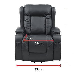 Lift Heated Leather Recliner | Electric Massage Chair | USB Port | Adjustable Comfort