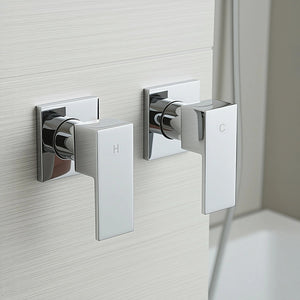 Bathroom Shower Bath Hot and Cold Square Mixer | WATERMARK Certified | Chrome