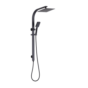 WELS 10" Rain Shower Head Set | Square Dual Heads | High Pressure with Handheld | Black