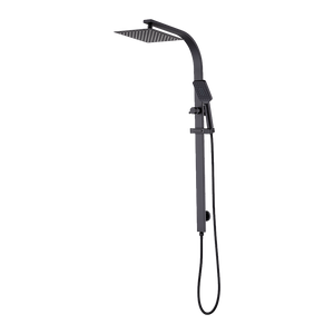 WELS 10" Rain Shower Head Set | Square Dual Heads | High Pressure with Handheld | Black