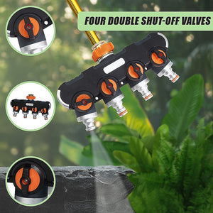 4-Way Garden Water Distributor | Tap Connector | Irrigation Hose Splitter