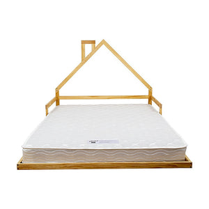 Pine Wood Floor Bed House Frame | Kids and Toddlers | White