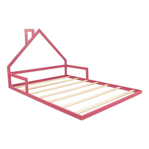 Pine Wood Floor Bed House Frame | Kids and Toddlers | White