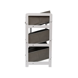 Kids Toy Box Storage Unit | Grey | Children's Bedroom Shelf | Baby Nursery Furniture with Drawers