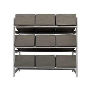 Kids Toy Box Storage Unit | Grey | Children's Bedroom Shelf | Baby Nursery Furniture with Drawers