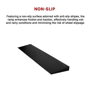 Cuttable Threshold Ramp | Rubber Wheelchair Ramp | Solid 4 cm Rise | 90 cm Wide