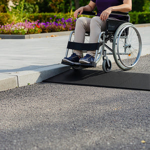Cuttable Threshold Ramp | Rubber Wheelchair Ramp | Solid 4 cm Rise | 90 cm Wide