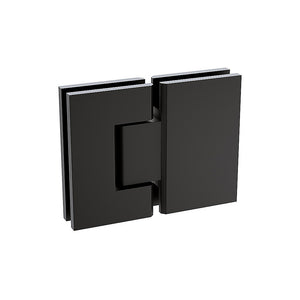 110cm Wall-to-Wall Frameless Shower Screen | Black Channel | Stainless Steel Hinges | Square Double Pull Handle