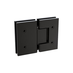 110cm Wall-to-Wall Frameless Shower Screen | Black Channel | Stainless Steel Hinges | Square Double Pull Handle