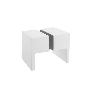 120x120cm Corner Frameless Shower Screen with White Brackets and SS Hinges, Square Double Pull Handle