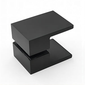 120x70cm Corner Frameless Shower Screen | Black Channel | SS Hinges | Square Double Pull Handle