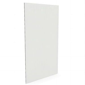 Reeded Single Shower Glass Screen | 90cm | Chrome Wall F-Brackets | Frameless Bathroom Divider