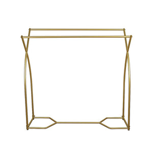 Commercial Clothing Garment Rack | Retail Shop Display | Gold Finish | Heavy-Duty Hanging Rail