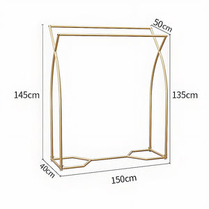 Commercial Clothing Garment Rack | Retail Shop Display | Gold Finish | Heavy-Duty Hanging Rail