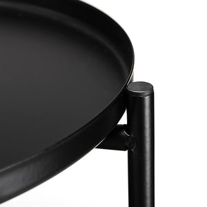 Round Side Table | With Bedside Storage Basket | Compact Modern Accent Table