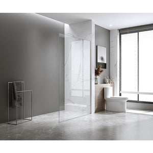 Shower Glass Screen | 120x210CM | Black Wall Channel | Square Pole | Modern Bathroom Design