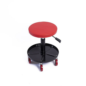Rolling Shop Stool | Mechanics Garage Stool | Adjustable Work Seat Creeper