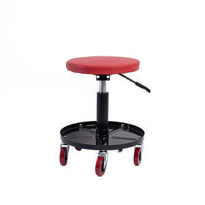 Rolling Shop Stool | Mechanics Garage Stool | Adjustable Work Seat Creeper