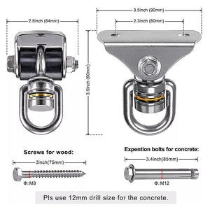 Silent Swing Hanger | Heavy Duty Stainless Steel Swing Hook | with Swivel Bearing