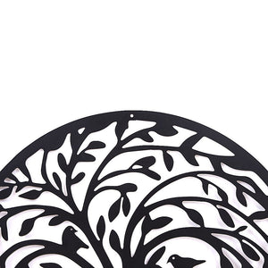 French Rustic 60cm Tree of Life & Birds | Round Metal Wall Garden Art Sculpture
