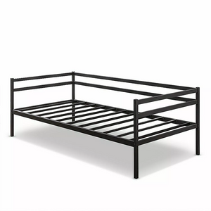 Single Daybed Metal Frame Sofa | Premium Black Day Bed with Steel Support