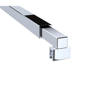 Glass Shower Screen Stabilising Pole | Square | Chrome Finish | Durable Support Bar