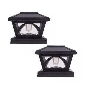 2 Pack Outdoor Flame Light | Solar Powered | Post Deck & Fence Cap