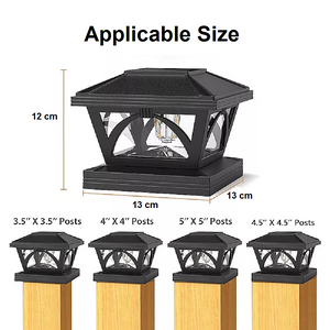 2 Pack Outdoor Flame Light | Solar Powered | Post Deck & Fence Cap