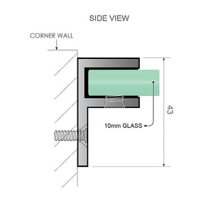Frameless Diamond Shower Screen | 100cm | Chrome Brackets & SS Hinges