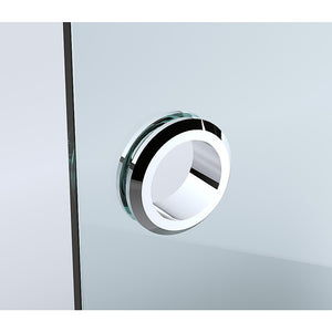 Frameless Diamond Shower Screen | 100cm | Chrome Channels & SS Hinges | Round Handle | Modern Bathroom Enclosure