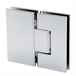 Wall-to-Wall Frameless Shower Screen | 100CM | Chrome Channel | SS Hinges | Round Handle