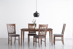 Allegro Dining Table Set | 7 Piece | Table + 6x Asbel Chairs | Cocoa Finish | Modern Dining Room Set