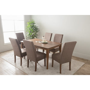 Allegro Dining Table Set | 7 Piece | Table + 6x Mesi Chairs | Cocoa Finish | Elegant Dining Room Set